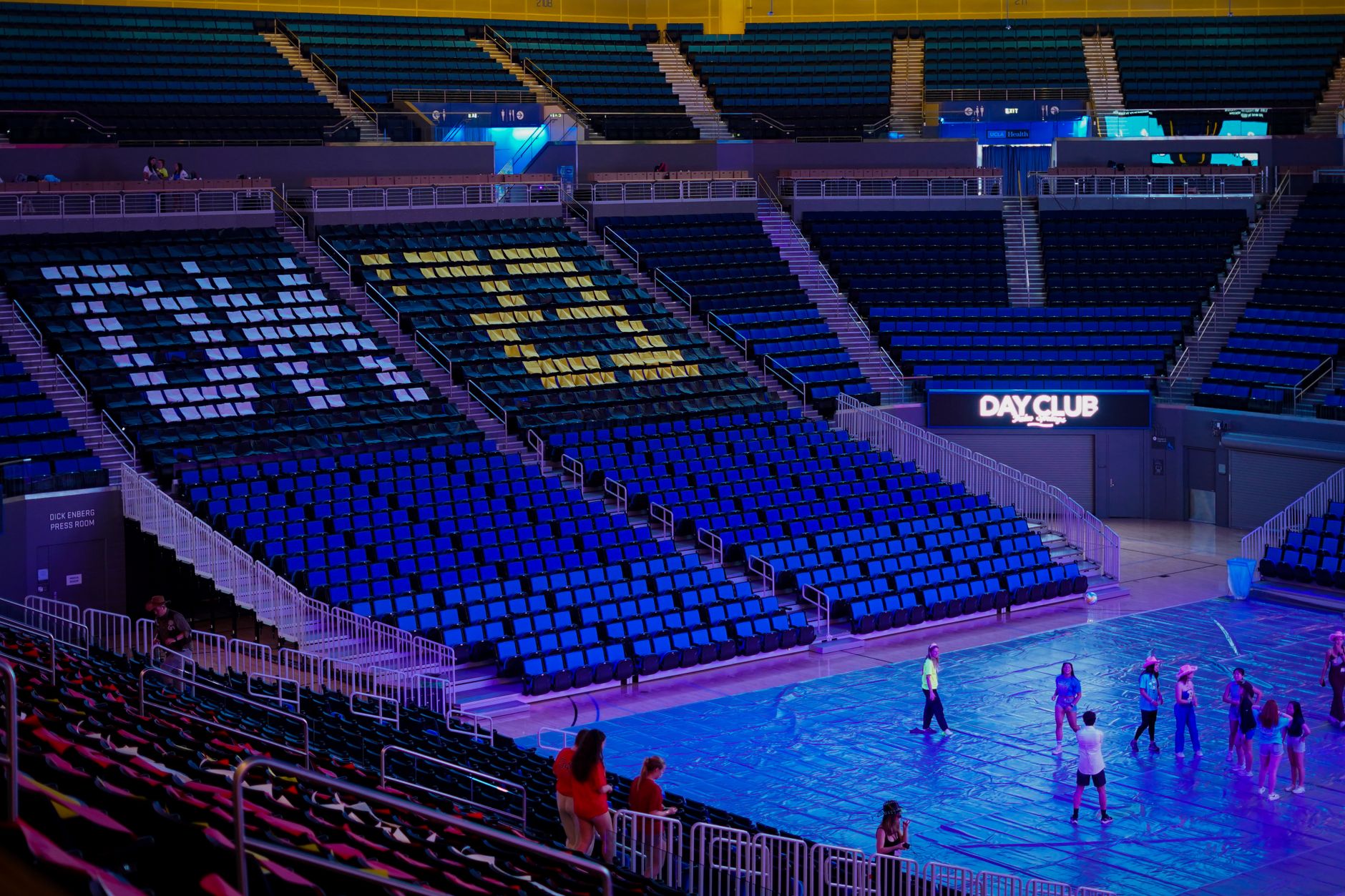 empty basketball arena seating